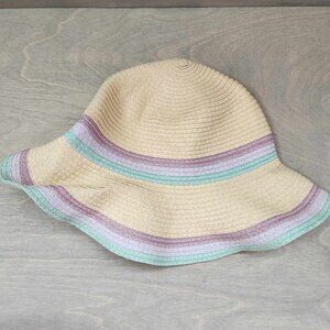 Straw Style Beach Hat Pastel Colors Kids 10-14